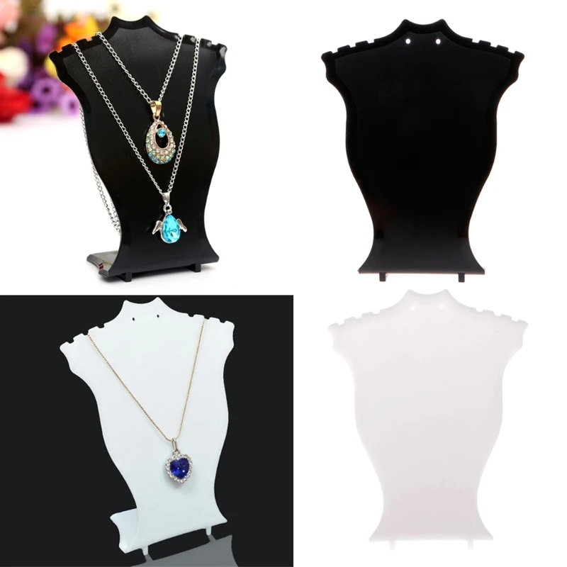 Plastic Mannequin Necklace Display Bust Stand Holder Jewellry Mannequin Bust Rack for Necklaces Pendant Earrings Display Shelf