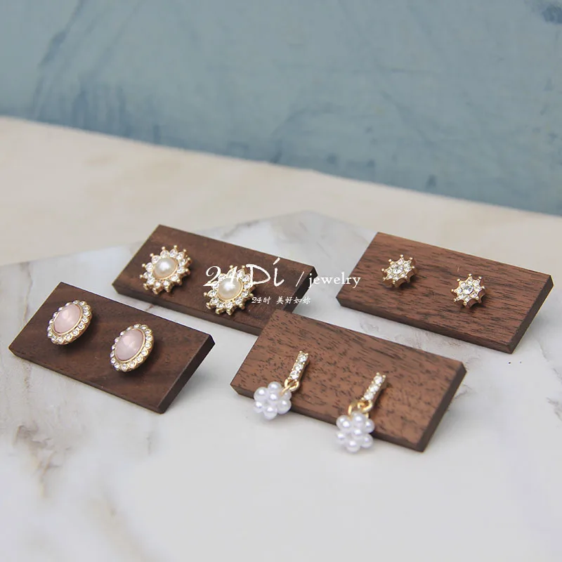Wooden Earrings Jewelry Organizer Display Holder Stand Jewelry Holder Earrings Necklace Rack Display