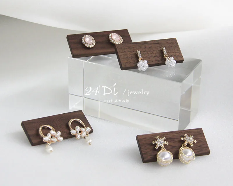 Wooden Earrings Jewelry Organizer Display Holder Stand Jewelry Holder Earrings Necklace Rack Display