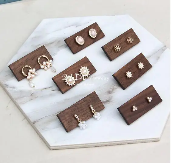 Wooden Earrings Jewelry Organizer Display Holder Stand Jewelry Holder Earrings Necklace Rack Display