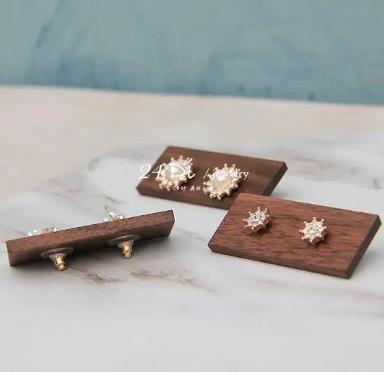 Wooden Earrings Jewelry Organizer Display Holder Stand Jewelry Holder Earrings Necklace Rack Display