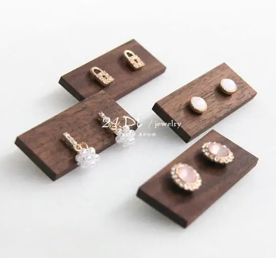 Wooden Earrings Jewelry Organizer Display Holder Stand Jewelry Holder Earrings Necklace Rack Display