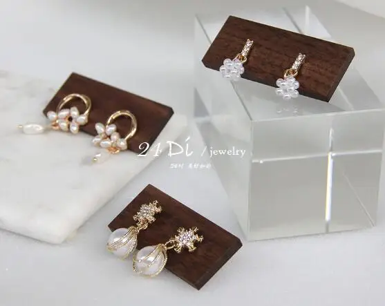 Wooden Earrings Jewelry Organizer Display Holder Stand Jewelry Holder Earrings Necklace Rack Display