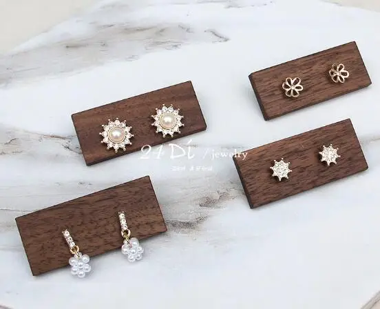 Wooden Earrings Jewelry Organizer Display Holder Stand Jewelry Holder Earrings Necklace Rack Display