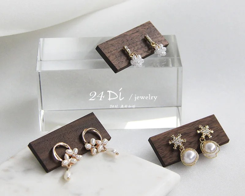 Wooden Earrings Jewelry Organizer Display Holder Stand Jewelry Holder Earrings Necklace Rack Display