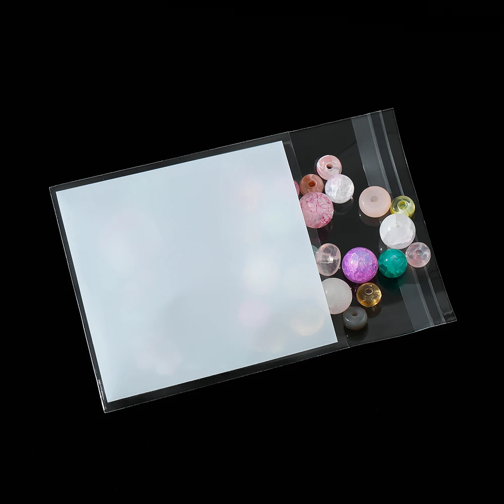 100pcs/lot Colourful Flowers THANK YOU Self-adhesive Bag Plastic Pouches for DIY Jewelry Display Cookies Storage Gifts Bag