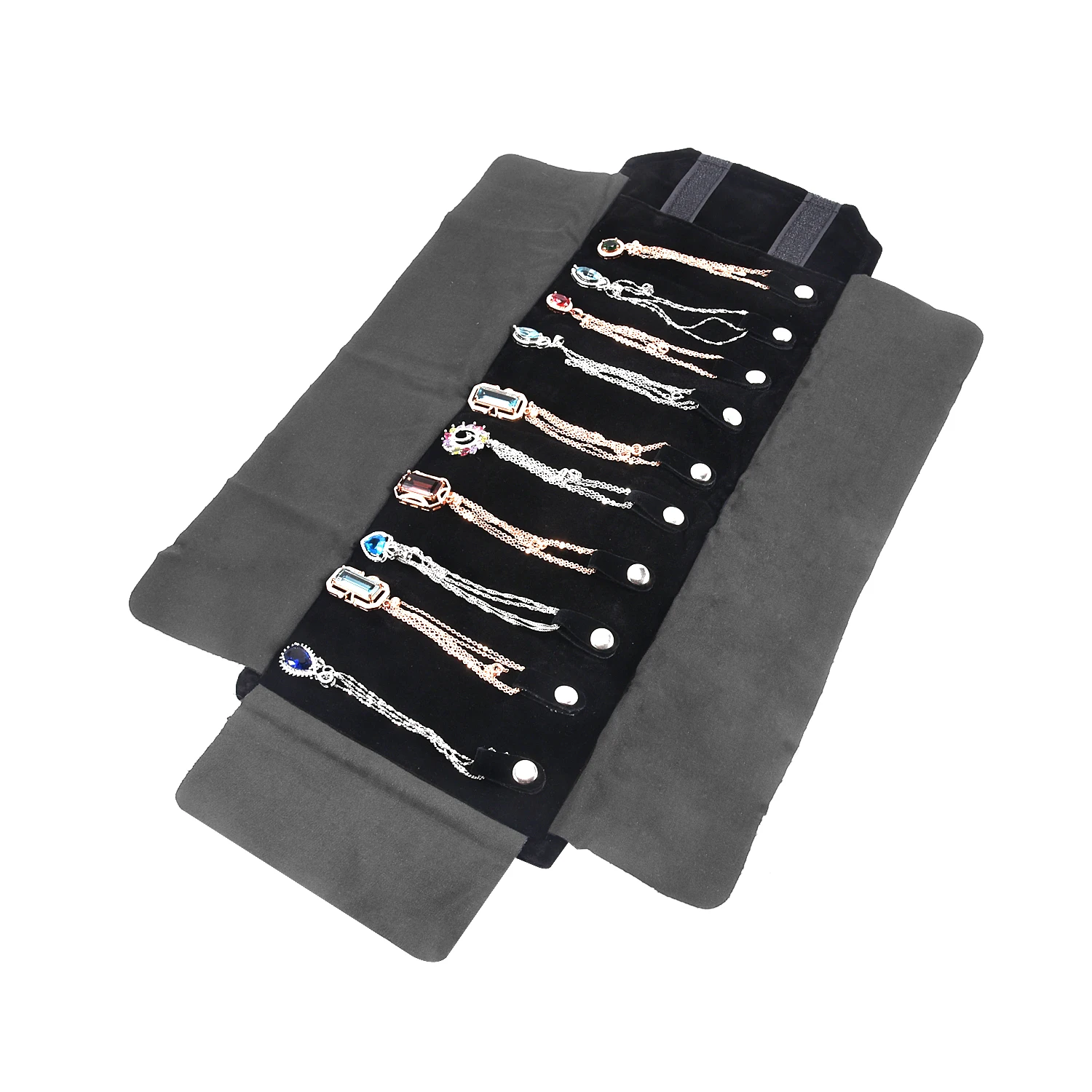 Travel Jewelry Necklace Display Holder Storage Bag Portable Chain Jewelry Roll Up Carrying Bag Case for Bracelet Gift Organizer