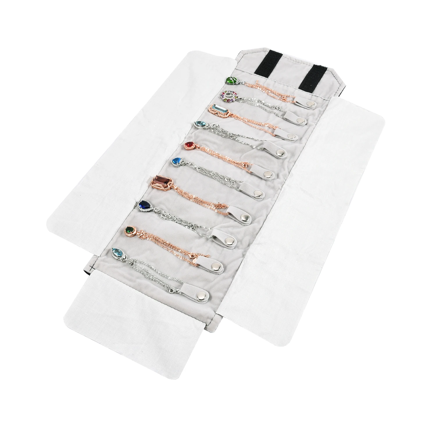 Travel Jewelry Necklace Display Holder Storage Bag Portable Chain Jewelry Roll Up Carrying Bag Case for Bracelet Gift Organizer