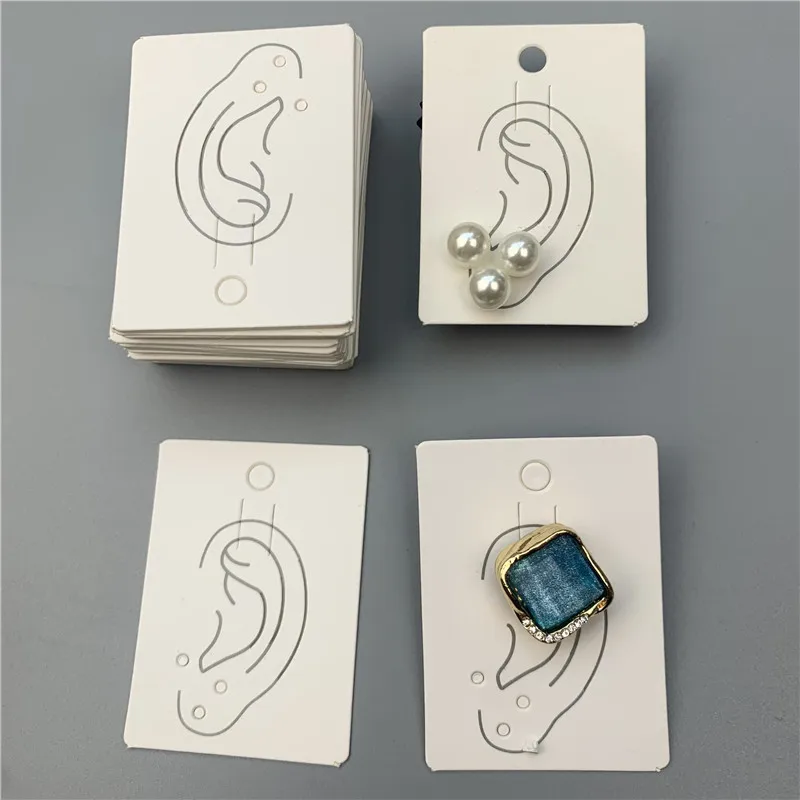 50pcs Earrings Jewelry Display Cards Kraft Paper Packing Tag for diy Jewelry Ear Bone Clip Nails Holder Hanging Retail Price Tag