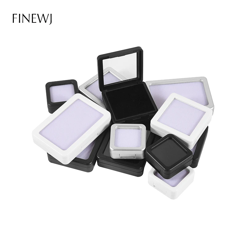 Transparent Glass Top Lid Gem Jar Box Jewelry Gem Display Storage Show Case Tool Pendant Loose Diamond Gemstone Holder Container