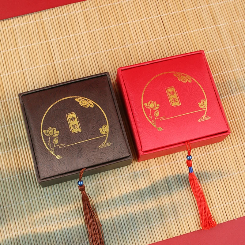 Vintage Tassel Jewelry Box Necklace Jade Bangle Bracelet Pendant Storage Display Box Chinese Style Jewelry Packaging Box
