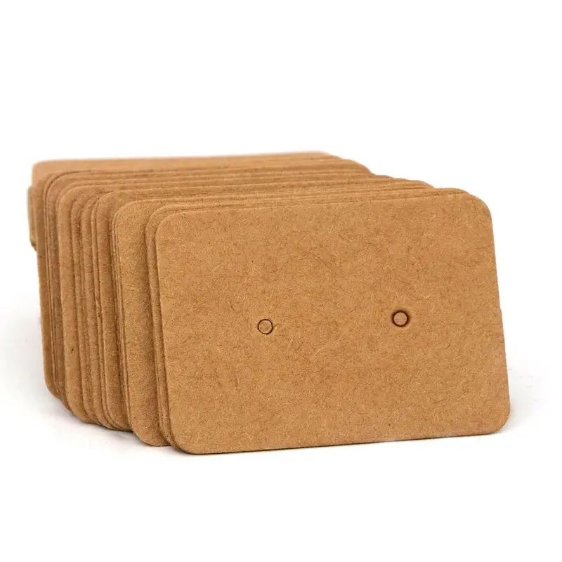 100PCS 2.5x3.5cm Shiny Gold Color Blank Kraft Paper Earrings Card Package For Jewelry Making DIY Accessories Supplies Wholesale