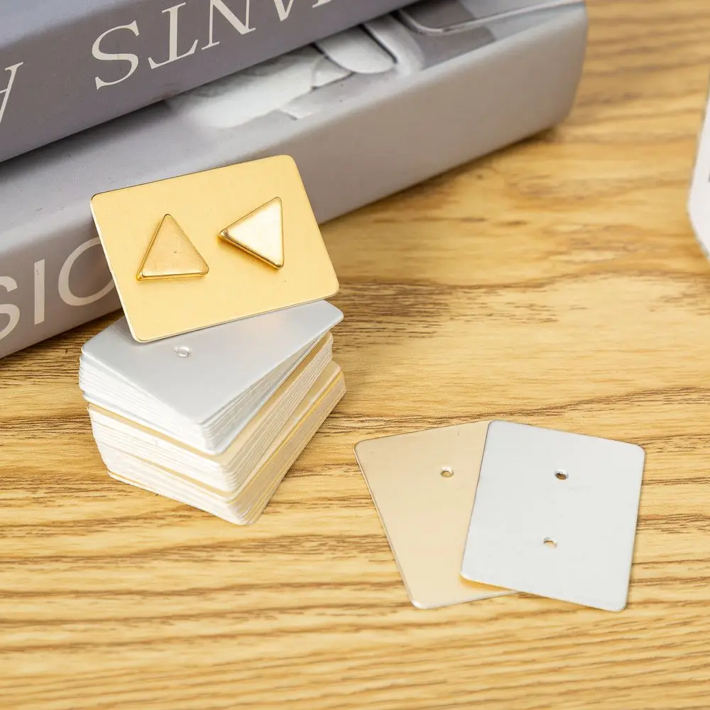 100PCS 2.5x3.5cm Shiny Gold Color Blank Kraft Paper Earrings Card Package For Jewelry Making DIY Accessories Supplies Wholesale