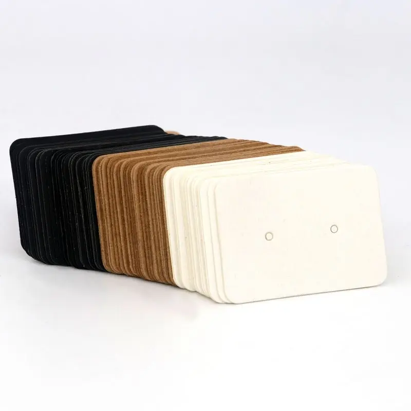 100PCS 2.5x3.5cm Shiny Gold Color Blank Kraft Paper Earrings Card Package For Jewelry Making DIY Accessories Supplies Wholesale