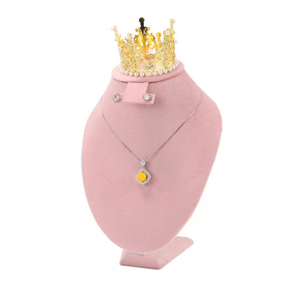 Jewelry Rack Display All Pink Velvet Cloth Window Necklace Ring Jewelry Display Props High-End Display Props Free Combination