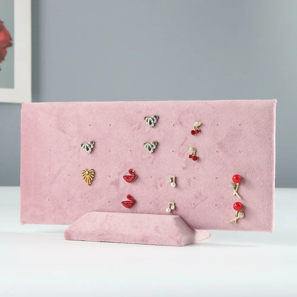 Jewelry Rack Display All Pink Velvet Cloth Window Necklace Ring Jewelry Display Props High-End Display Props Free Combination
