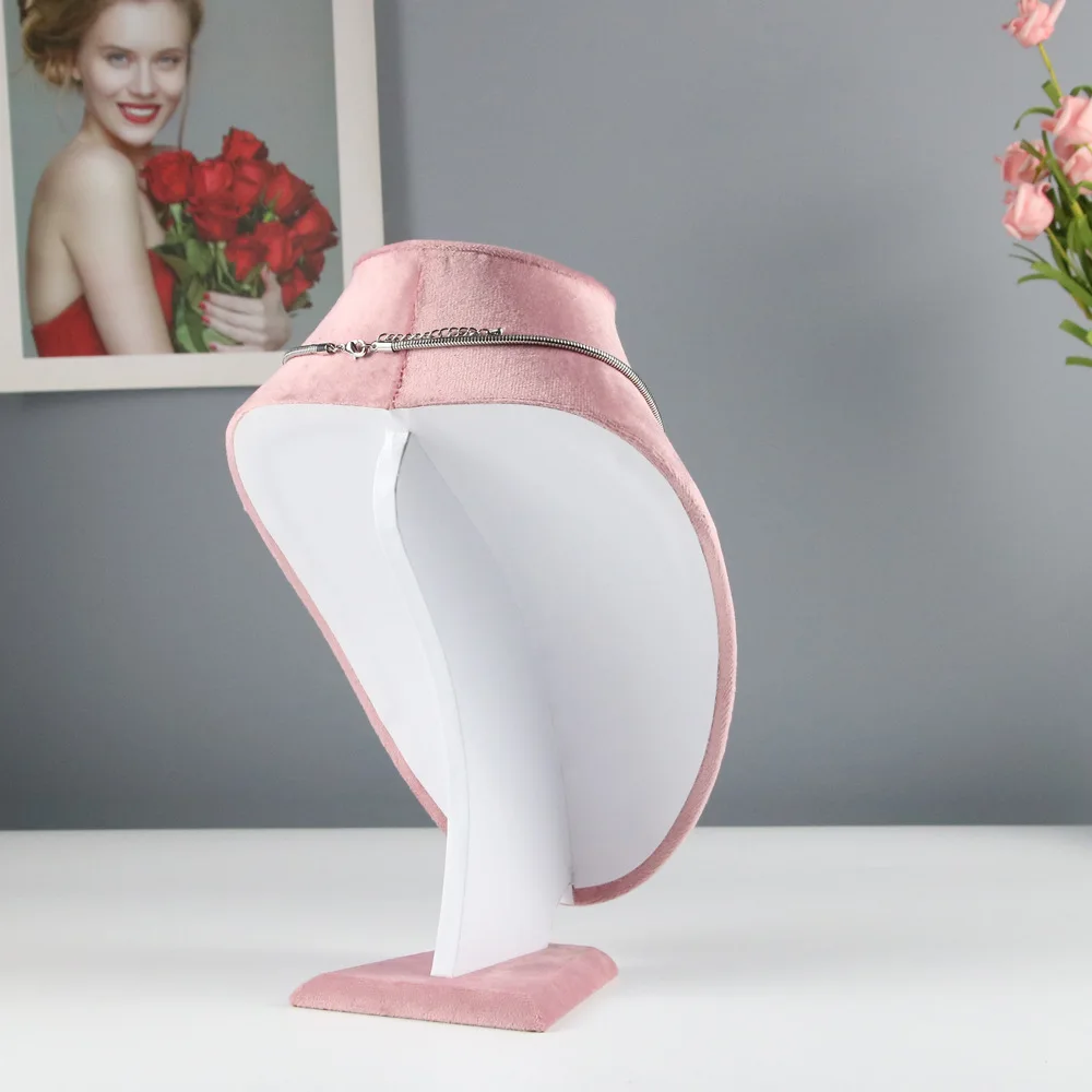 Jewelry Rack Display All Pink Velvet Cloth Window Necklace Ring Jewelry Display Props High-End Display Props Free Combination