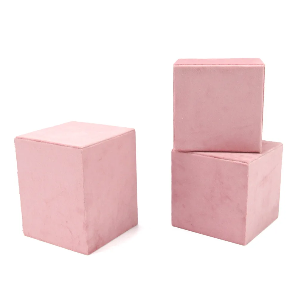 Jewelry Rack Display All Pink Velvet Cloth Window Necklace Ring Jewelry Display Props High-End Display Props Free Combination