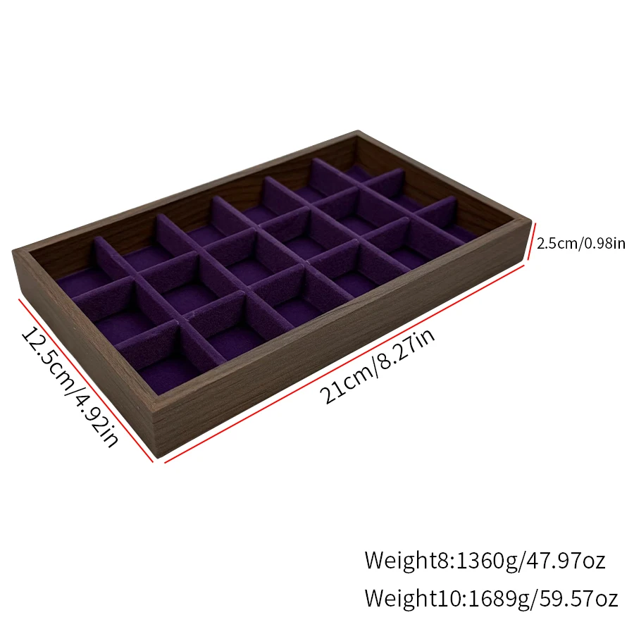 1 Pc, Walnut Wood Pattern Jewelry Box, Jewelry Tray, Suitable for Storing Necklaces, Rings, Earrings, and Ear Studs Color: Violet