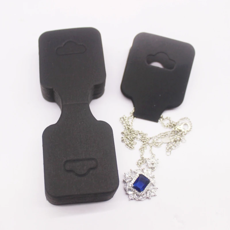 100 pcs 9x3.5cm Latest Printed Jewelry Necklace Bracelet Hang Tag Kraft Paper Folding Necklace Earring Set Packaging Card