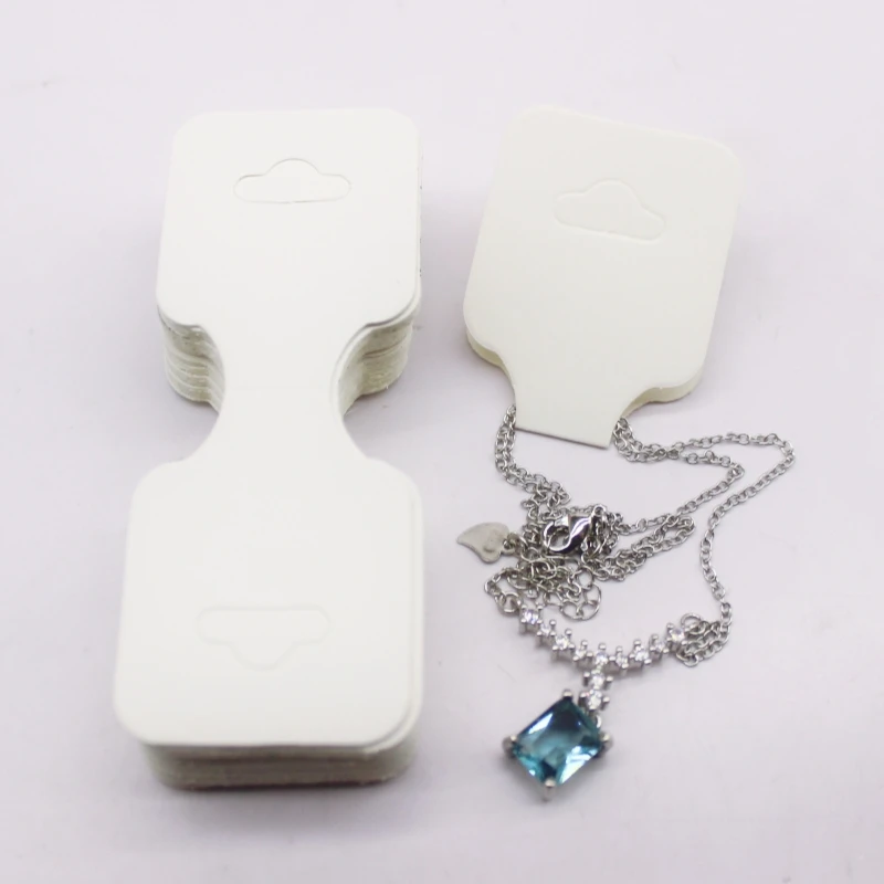 100 pcs 9x3.5cm Latest Printed Jewelry Necklace Bracelet Hang Tag Kraft Paper Folding Necklace Earring Set Packaging Card