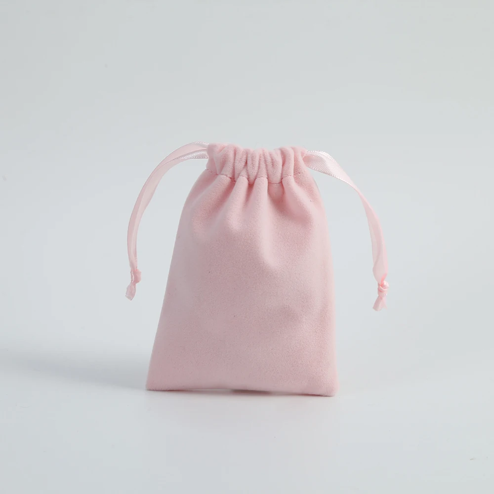 50 Velvet Jewelry Small Gift Bags Mini Size 7X9cm Drawstring Packaging Organizer Pouch For Girl Wedding Favor Candy Goodie Bag