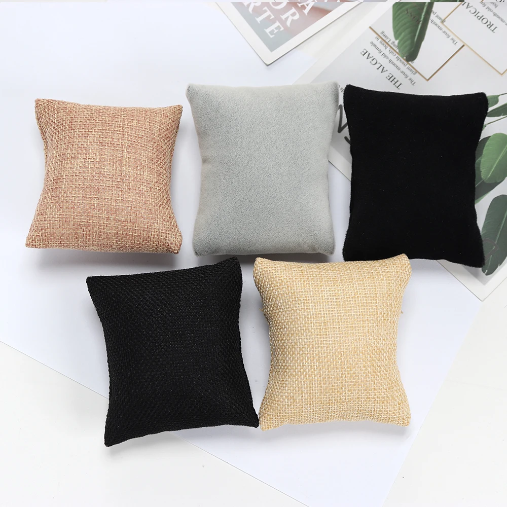 3PCS Beige Black Grey Gift Jewelry Cushion Fabric Pillow For Watch Bangle Bracelet Display Holder DIY Accessories Wholesale