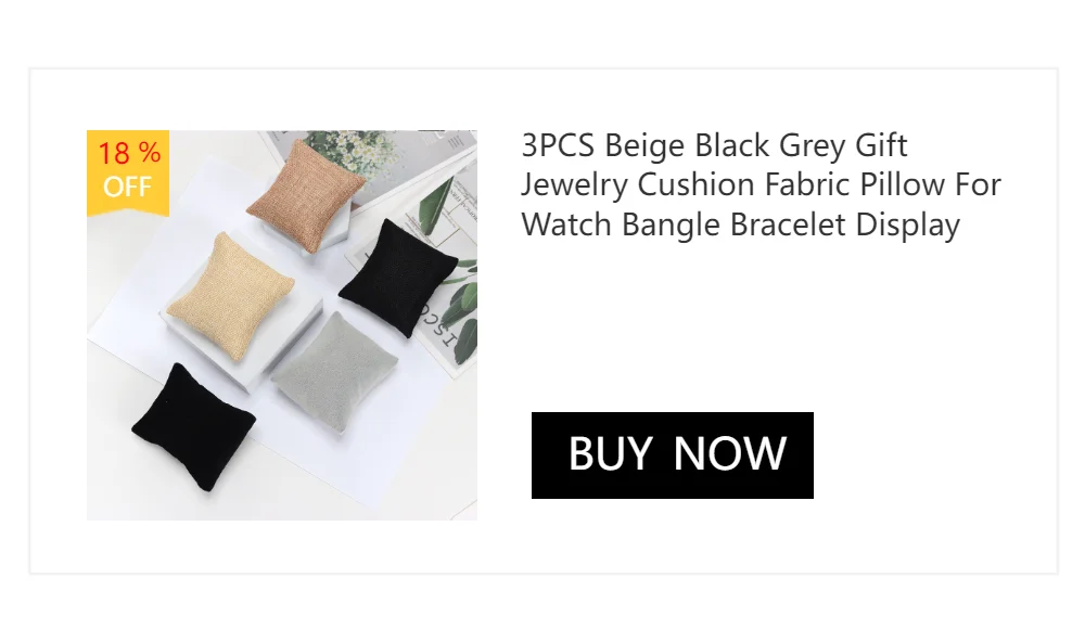 3PCS Beige Black Grey Gift Jewelry Cushion Fabric Pillow For Watch Bangle Bracelet Display Holder DIY Accessories Wholesale