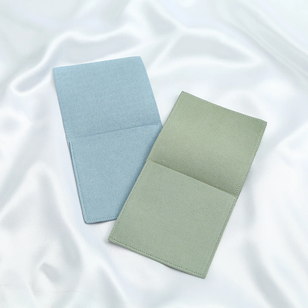 5pcs Jewellery Bag Microfiber Jewelry Pouch with Ribbon Envelope Gift Packaging Bag for Ring Earrings Necklace Bracelet Pendant