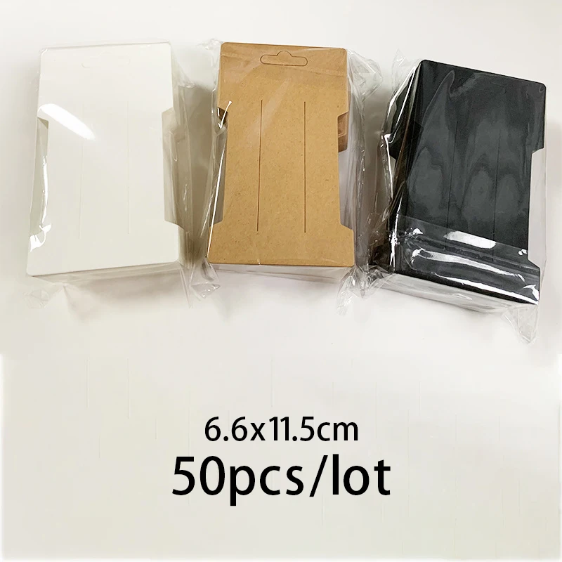 50pcs 6.6x11.5cm Hair Clips Jewelry Display Card Blank Kraft Paper Card Hairclip Price Tag Hairpin Packaging Cardboard Holder