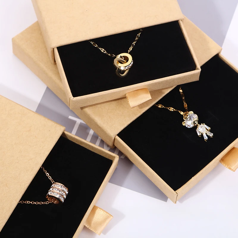 Custom Paper Drawer Jewelry Box Logo for Necklace Ring Earrings Jewelry Packaging for Small Business Gift Boxes for Jewellery