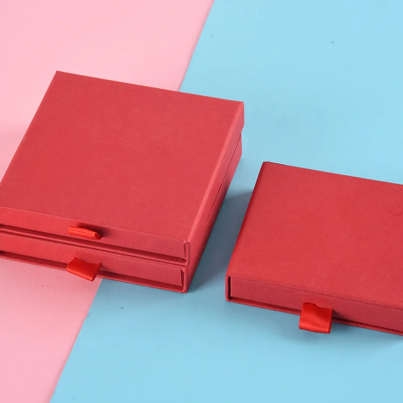 Custom Paper Drawer Jewelry Box Logo for Necklace Ring Earrings Jewelry Packaging for Small Business Gift Boxes for Jewellery