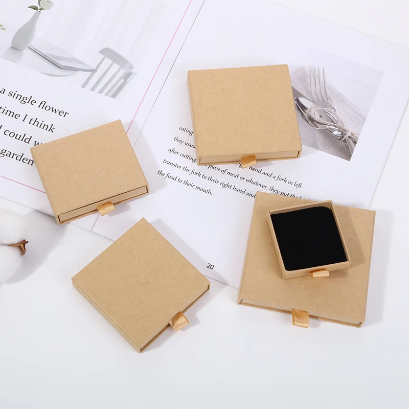 Custom Paper Drawer Jewelry Box Logo for Necklace Ring Earrings Jewelry Packaging for Small Business Gift Boxes for Jewellery