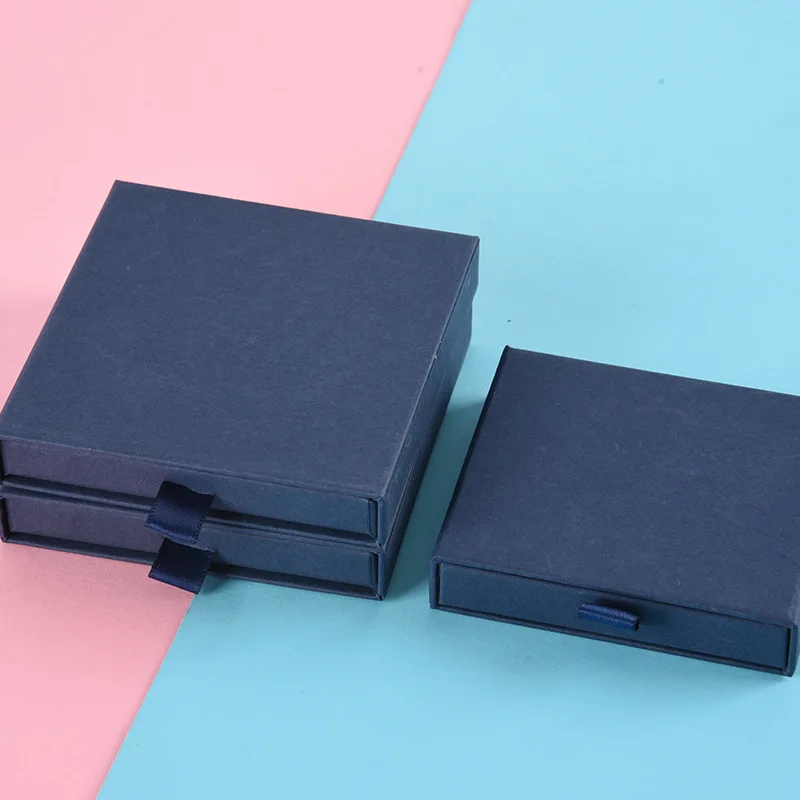 Custom Paper Drawer Jewelry Box Logo for Necklace Ring Earrings Jewelry Packaging for Small Business Gift Boxes for Jewellery