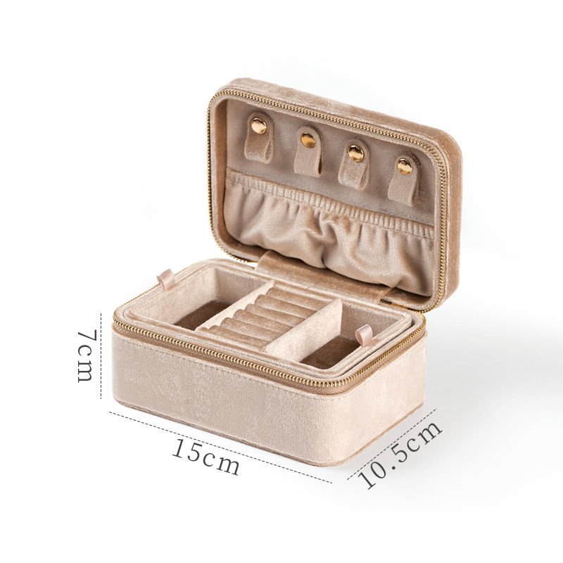Flannelette Jewelry Box Jewelry Storage Box Double-layer High-grade Necklace Holder Organizador De Joyas