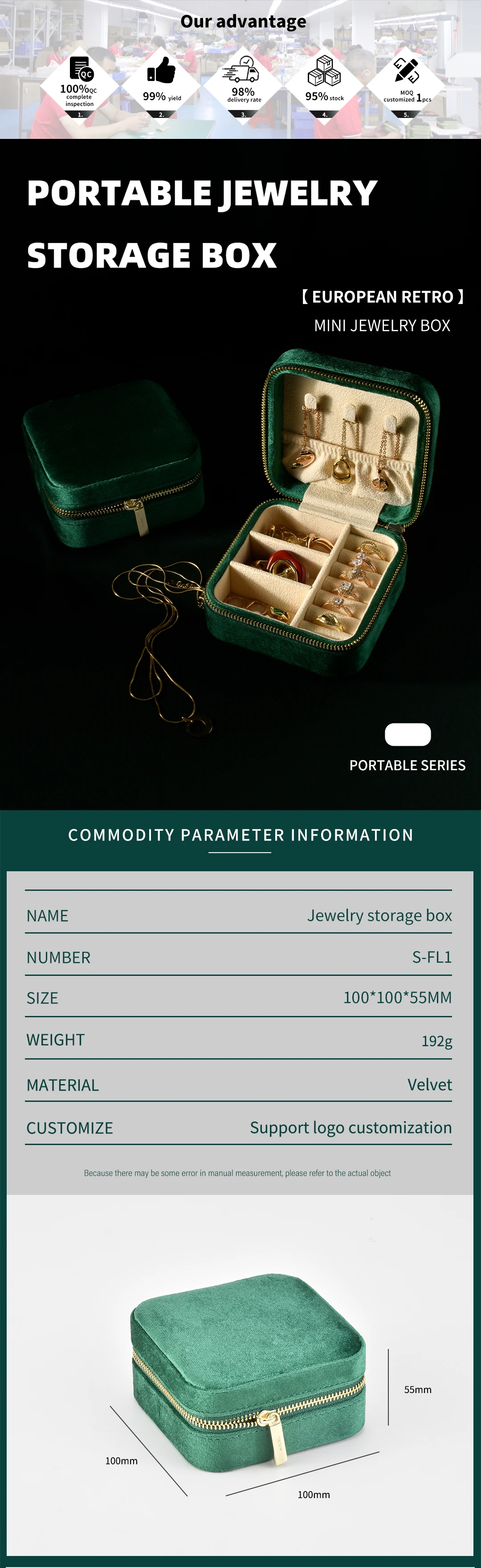 TAIMY High Quality Velvet Mini Vintage Travel Portable Girl Custom Logo Jewelry Box Jewelry Gifts Packaging Storage Case