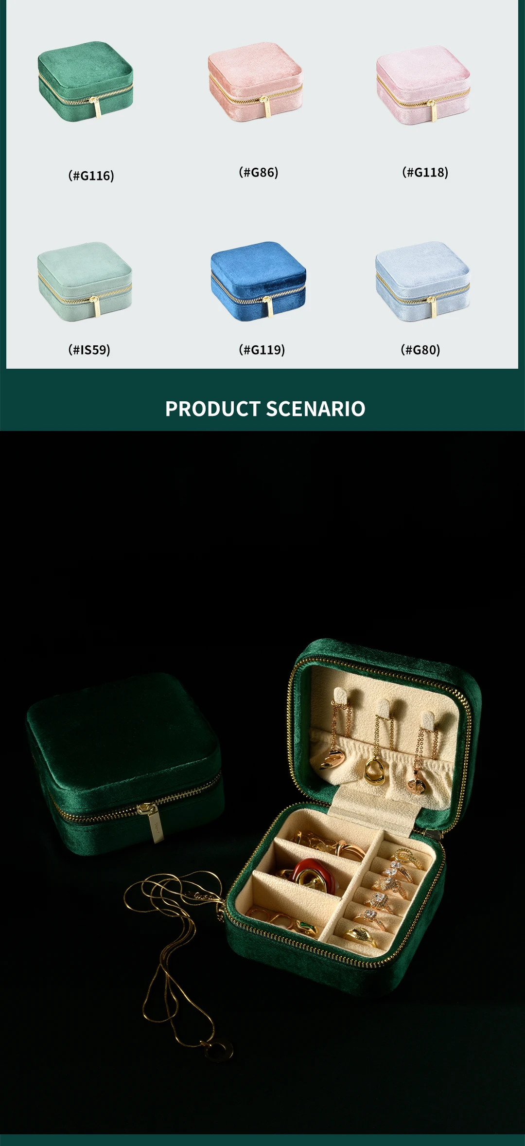 TAIMY High Quality Velvet Mini Vintage Travel Portable Girl Custom Logo Jewelry Box Jewelry Gifts Packaging Storage Case