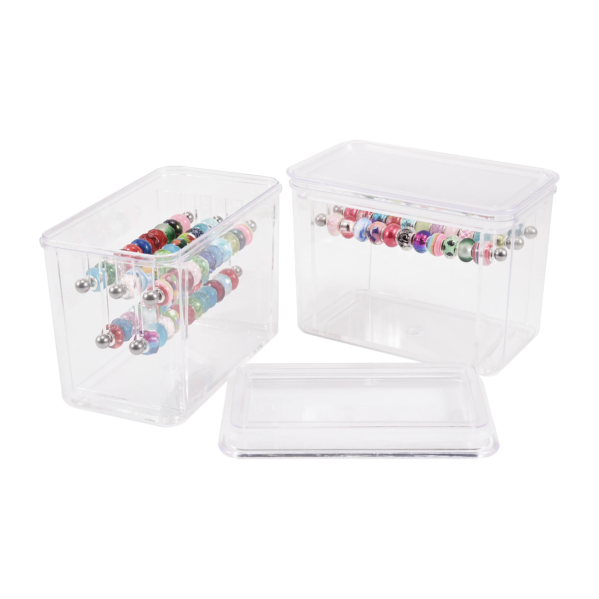 Acrylic Trollbeads Collection Overview Jewelry Storage Box Bracelet Beads Play Tray Organizer Case for Rondelles Charms Holder