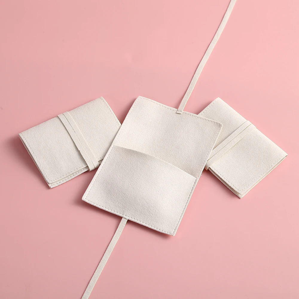 5pcs Luxury Microfiber Suede Jewelry Gift Bag Velvet Ribbon Envelope Flip Pouches Necklace Bracelet Bangle Jewelry Storage Bag