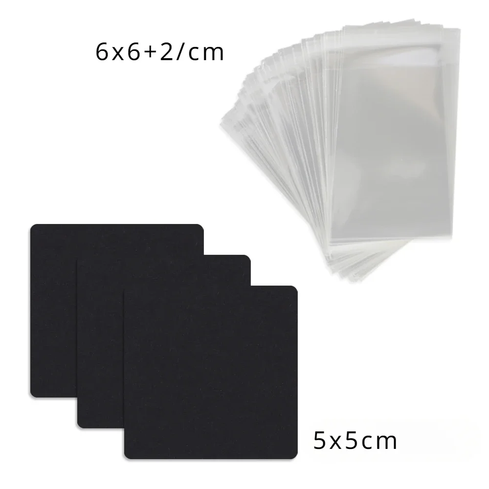 50 Pcs 5x5cm Blank Necklace Earrings Jewelry Display Paper Card Label With Or Without Bags Wholesale Packaging Customize Service