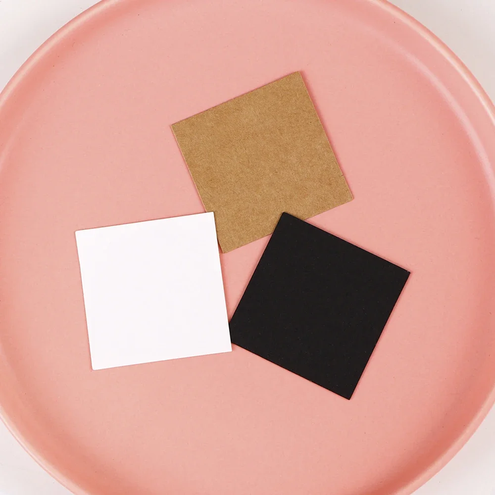 50 Pcs 5x5cm Blank Necklace Earrings Jewelry Display Paper Card Label With Or Without Bags Wholesale Packaging Customize Service