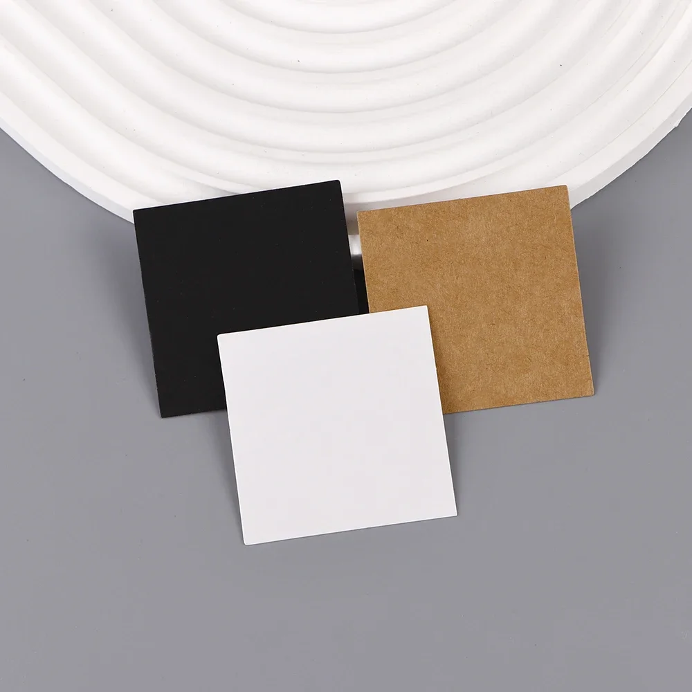50 Pcs 5x5cm Blank Necklace Earrings Jewelry Display Paper Card Label With Or Without Bags Wholesale Packaging Customize Service