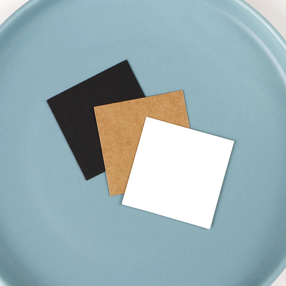 50 Pcs 5x5cm Blank Necklace Earrings Jewelry Display Paper Card Label With Or Without Bags Wholesale Packaging Customize Service
