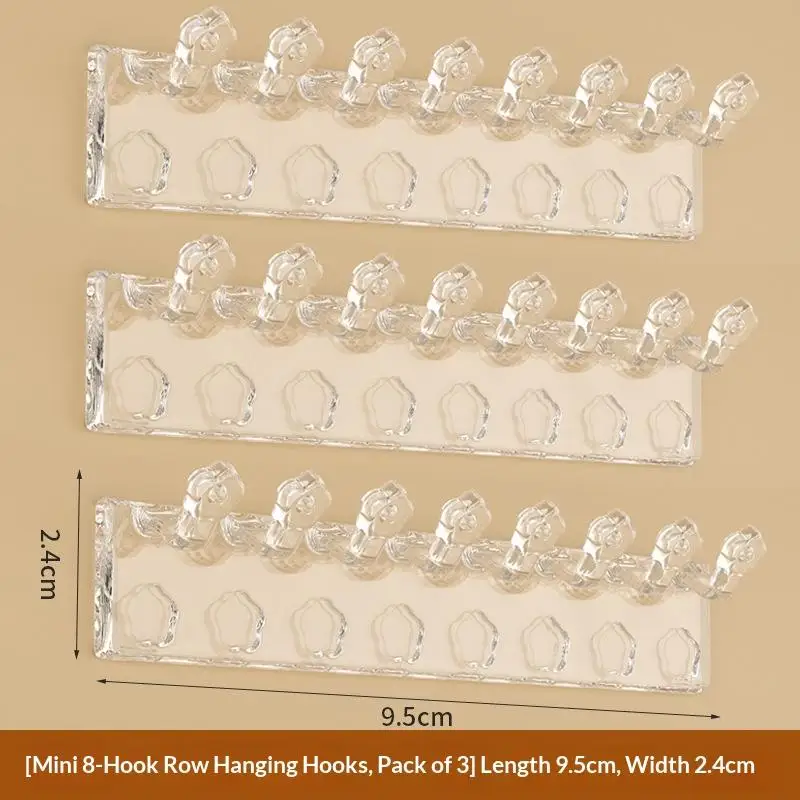 3Pcs Wall Mounted Jewelry Organizer for Bedroom Acrylic Flower Design Earring Necklace Holder