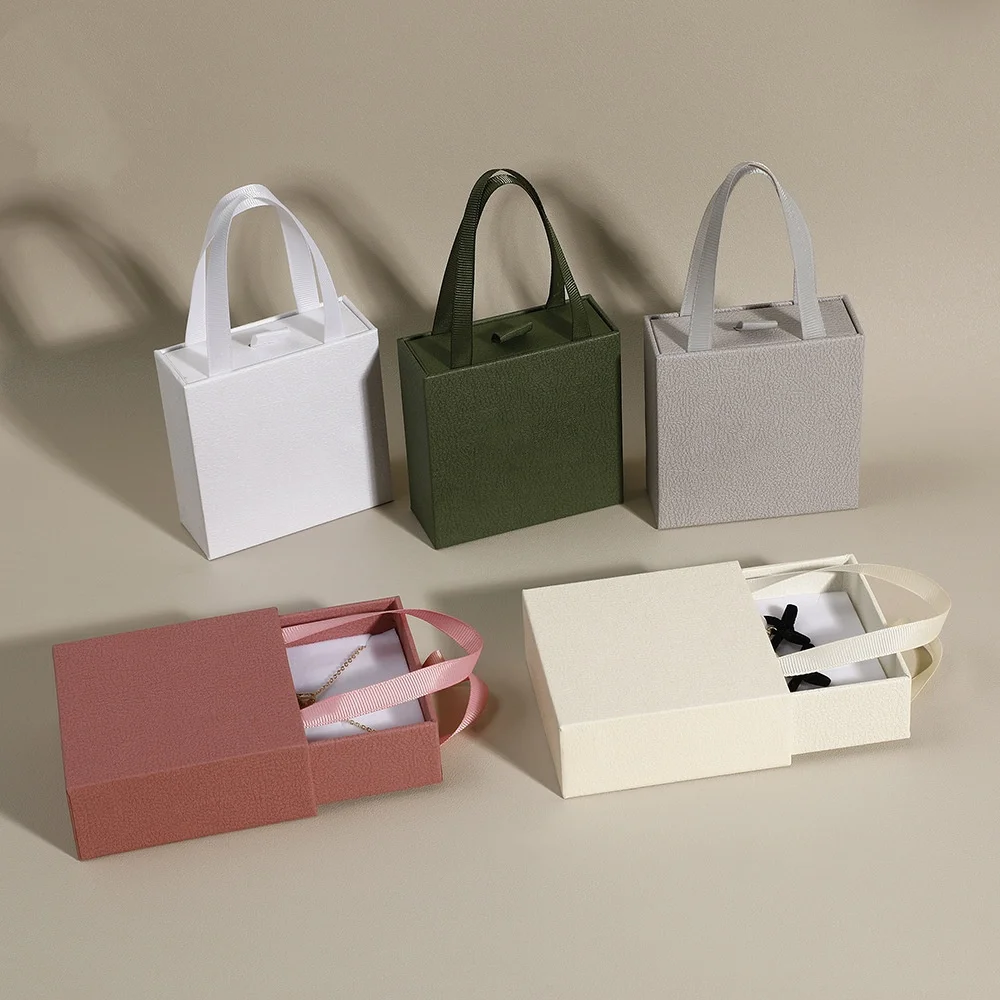 Jewelry Drawer Box with Handle Wedding or Travel Portable Ring Earrings Necklace Gifts Packageing Organizer Case