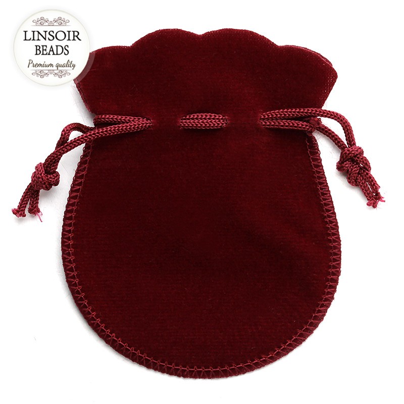 10pcs/lot Fashion 7*9cm Velvet Bag Drawstring Pouch Black/Red Calabash Jewelry Packing Bags Wedding/Christmas Gift Bag F3991