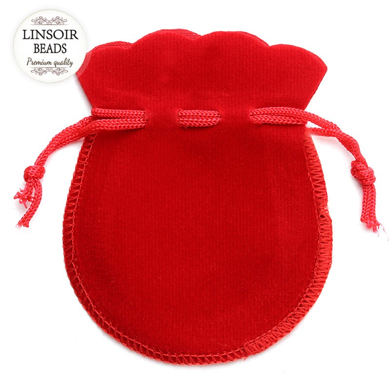 10pcs/lot Fashion 7*9cm Velvet Bag Drawstring Pouch Black/Red Calabash Jewelry Packing Bags Wedding/Christmas Gift Bag F3991
