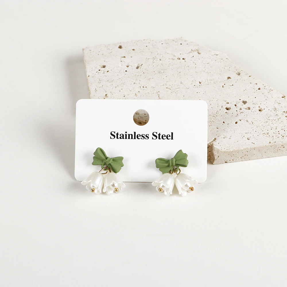 50pcs 6.4x4cm Jewelry Cards with Stainless Steel White Paper Retail Chain Earring Display Bag for Selling Stand Storage Material