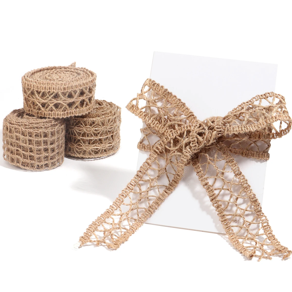 1-10Meter Natural Jute Burlap Ribbons Vintage Linen Burlap Fabric Ribbon for Handmade Crafts Wedding Bouquet Gifts Packaging Bow