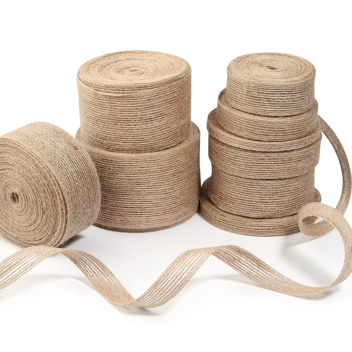 1-10Meter Natural Jute Burlap Ribbons Vintage Linen Burlap Fabric Ribbon for Handmade Crafts Wedding Bouquet Gifts Packaging Bow